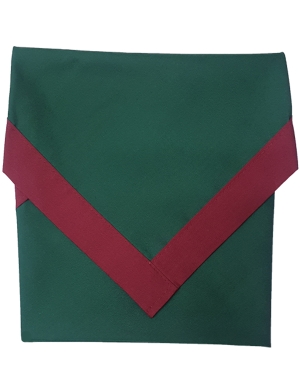 Adults Single Bordered Scout Scarf - Scout Green with Maroon Trim